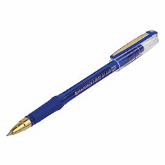 Ручка шариковая масляная с грипом BRAUBERG "i-Rite GT GLD", СИНЯЯ, корпус тонированный синий, узел 0,7 мм, 143302 фото