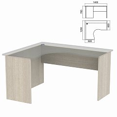 Стол компактный ЧАСТЬ 2 "Арго", 1400х1200х760 мм, левый, ясень шимо фото