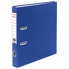 Папка-регистратор BRAUBERG с покрытием из ПВХ, 50 мм, синяя (удвоенный срок службы), 220888 фото