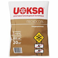 Материал противогололёдный, песко-соляная смесь, 20 кг UOKSA Пескосоль, мешок фото