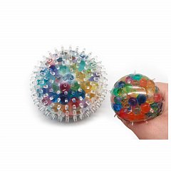 Игрушка-антистресс жмяка-шар "Ежик", с разноцветными шариками 6,5 см, шоубокс 12 шт., 1TOY, Т22986 фото