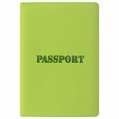 Обложка для паспорта STAFF, мягкий полиуретан, "ПАСПОРТ", салатовая, 237607 фото
