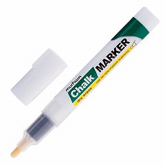 Маркер меловой MUNHWA "Chalk Marker", 3 мм, БЕЛЫЙ, сухостираемый, для гладких поверхностей, CM-05 фото