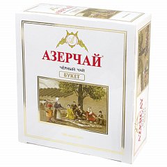 Чай АЗЕРЧАЙ "Букет" черный, 100 пакетиков с ярлычками по 2 г, картонная коробка, 419831 фото