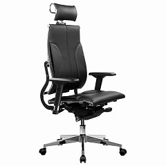 Кресло МЕТТА "YOGA" Y 2DM B2-10D, 2D-спинка, 3D-подголовник, 4D-подлокотники, экокожа, черное фото