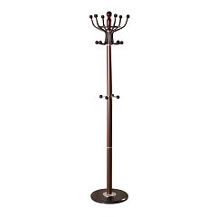 Вешалка-стойка BRABIX "CR-282", металл/мрамор, 1,8 м, на диске диаметром 36 см, 6 крючков + 4 дополнительных, коричневая, 601745 фото