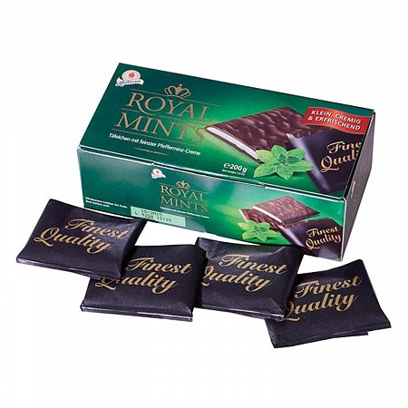 Шоколад порционный HALLOREN "Royal Mints" с мятной начинкой, 200 г, 40659 фото