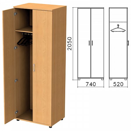 Шкаф для одежды "Монолит", 740х520х2050 мм, цвет бук бавария, ШМ50.1 фото