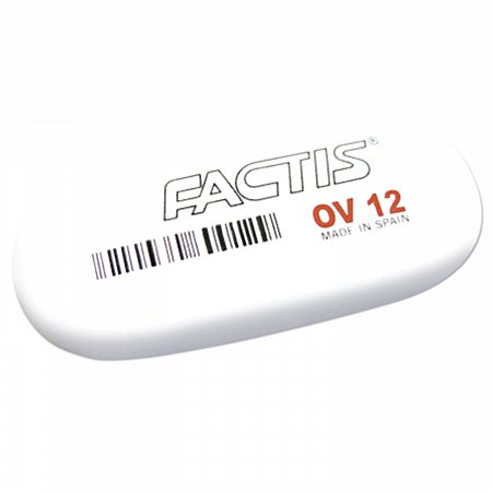 Ластик большой FACTIS OV 12 (Испания), 61х28х13 мм, белый, овальный, CMFOV12 фото