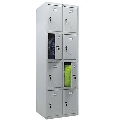 Шкаф металлический для сумок ПРАКТИК "ML/LS 24-60" восьмисекционный, 1830х600х500 мм, 33 кг, разборный, LS-24 фото
