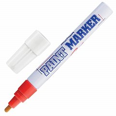 Маркер-краска лаковый (paint marker) MUNHWA, 4 мм, КРАСНЫЙ, нитро-основа, алюминиевый корпус, PM-03 фото