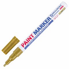 Маркер-краска лаковый (paint marker) 2 мм, ЗОЛОТОЙ, НИТРО-ОСНОВА, алюминиевый корпус, BRAUBERG PROFESSIONAL PLUS, 151443 фото