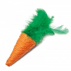 Игрушка для кошек "Морковка с перьями", 75/140мм, серия NATURAL, Triol фото