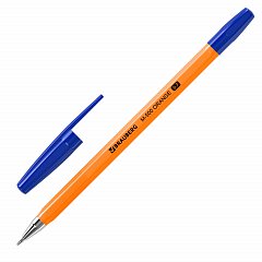 Ручка шариковая BRAUBERG "M-500 ORANGE", СИНЯЯ, корпус оранжевый, узел 0,7 мм, линия письма 0,35 мм, 143448 фото