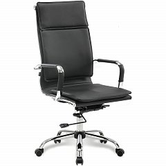 Кресло офисное BRABIX "Cube EX-523", экокожа, хром, черное, 531946 фото