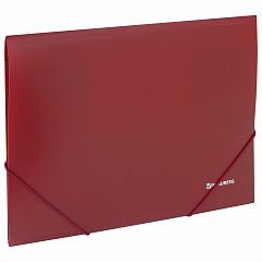 Папка на резинках BRAUBERG, стандарт, красная, до 300 листов, 0,5 мм, 221622 фото