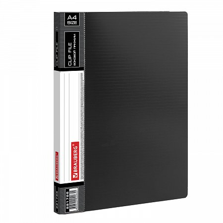 Папка с боковым металлическим прижимом и внутренним карманом BRAUBERG "Contract", черная, до 100 л., 0,7 мм, бизнес-класс, 221786 фото