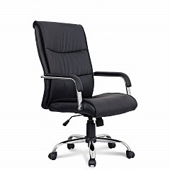 Кресло офисное BRABIX "Space EX-508", экокожа, хром, черное, 530860 фото