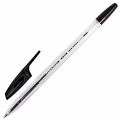 Ручка шариковая BRAUBERG "X-333", ЧЕРНАЯ, корпус прозрачный, узел 0,7 мм, линия письма 0,35 мм, 142406 фото