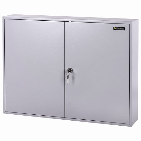 Шкафчик (Ключница) на 300 ключей BRAUBERG, 730х550х140 мм, с замком, +300 брелоков, серый, 290341 фото