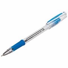 Ручка шариковая масляная с грипом BRAUBERG "i-Rite GT SKY", СИНЯЯ, голубые детали, узел 0,4 мм, 143299 фото