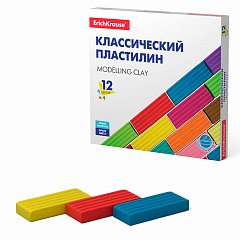 Пластилин классический ERICH KRAUSE Basic, 12 цветов, 192 г, со стеком, картонная упаковка, 50558 фото