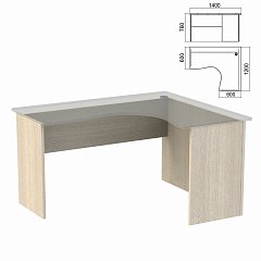 Стол компактный ЧАСТЬ 2 "Арго", 1400х1200х760 мм, правый, ясень шимо фото