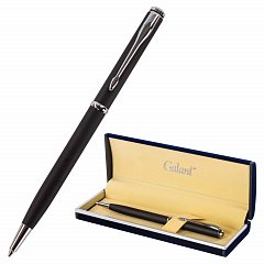 Ручка подарочная шариковая GALANT "Arrow Chrome Grey", корпус серый, хромированные детали, пишущий узел 0,7 мм, синяя, 140652 фото