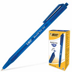 Ручка шариковая автоматическая BIC "Round Stic Clic", СИНЯЯ, корпус тонированный синий, узел 1 мм, линия письма 0,32 мм, 926376 фото