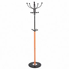Вешалка-стойка BRABIX "CR-318", металл/мрамор, 1,8 м, на диске диаметром 36 см, 5 крючков+4 дополнительных, орех, 601743 фото