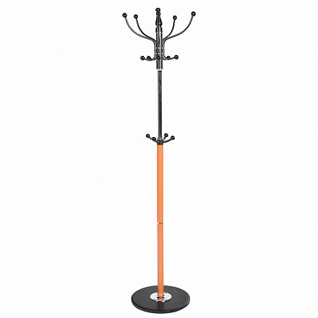 Вешалка-стойка BRABIX "CR-318", металл/мрамор, 1,8 м, на диске диаметром 36 см, 5 крючков+4 дополнительных, орех, 601743 фото
