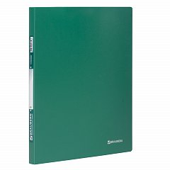 Папка с боковым металлическим прижимом BRAUBERG стандарт, зеленая, до 100 листов, 0,6 мм, 221627 фото