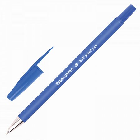 Ручка шариковая BRAUBERG "Capital-X", СИНЯЯ, корпус soft-touch синий, узел 0,7 мм, линия письма 0,35 мм, 143341, BP253 фото