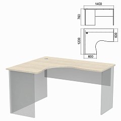 Стол компактный ЧАСТЬ 1 "Арго", 1400х1200х760 мм, левый, ясень шимо фото