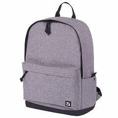 Рюкзак BRAUBERG универсальный, сити-формат, "Grey Melange", с защитой от влаги, 43х30х17 см, 228842 фото