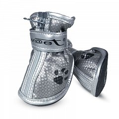 YXS082-0 Ботинки для собак серебряные с "лапками", 40*30*40мм (уп.4шт.), Triol фото