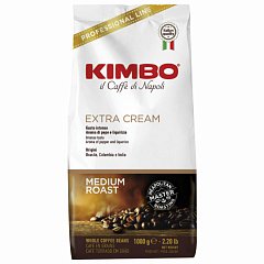Кофе в зернах KIMBO "Extra Cream" (Кимбо "Экстра Крим"), натуральный, 1000 г, вакуумная упаковка фото