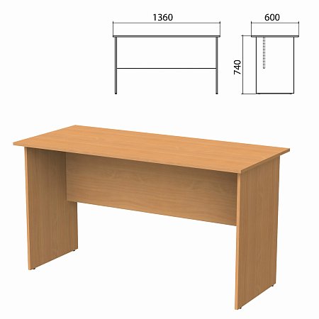 Стол письменный "Бюджет", 1360х600х740 мм, груша ароза, 402661-336 фото