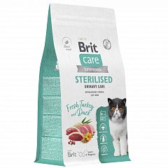 Брит Care корм для стерилизованных кошек с индейкой и уткой, 1,5 кг, Профилактика МКБ фото