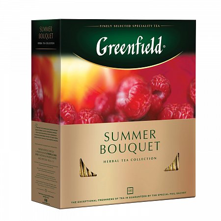 Чай GREENFIELD (Гринфилд) "Summer Bouquet" ("Летний букет"), травяной, 100 пакетиков в конвертах по 2 г, 0878-09 фото