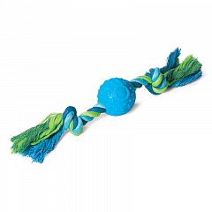 Игрушка для собак из термопласт. резины "Мяч с верёвкой", d50/290мм, Triol фото