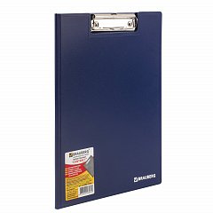Папка-планшет BRAUBERG "Contract", А4 (315х230 мм), с прижимом и крышкой, пластиковая, синяя, сверхпрочная, 1,5 мм, 223488 фото