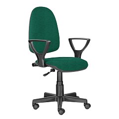 Кресло BRABIX "Prestige Ergo MG-311", регулируемая эргономичная спинка, ткань,черно-зеленое, 532421 фото
