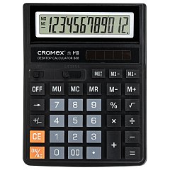 Калькулятор настольный CROMEX 888 (185x145 мм), 12 разрядов, ЧЕРНЫЙ, 271728 фото