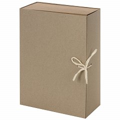 Короб архивный STAFF, А4 (240х330 мм), 100 мм, 2 завязки, переплетный картон, до 900 листов, 111956 фото
