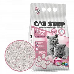 Наполнитель для котят комкующийся минеральный CAT STEP Compact White Baby Powder, 5 л фото