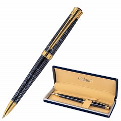 Ручка подарочная шариковая GALANT "TRAFORO", корпус синий, детали золотистые, узел 0,7 мм, синяя, 143512 фото