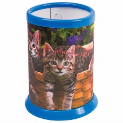 Подставка-стакан для канцелярских принадлежностей BRAUBERG, 3D-эффект, "Котята", D 87x106 мм, 236439 фото