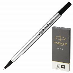 Стержень для ручки-роллера PARKER "Quink RB", металлический 116 мм, линия письма 0,7 мм, черный, 1950278 фото