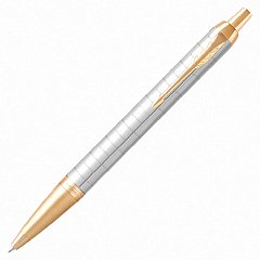 Ручка шариковая PARKER "IM Premium Pearl GT", корпус жемчужный лак, позолоченные детали, синяя, 2143643 фото